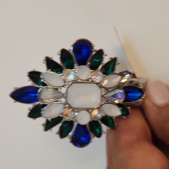 NWT Cookie Lee Silver Metal Flower Bracelet - Picture 6 of 8